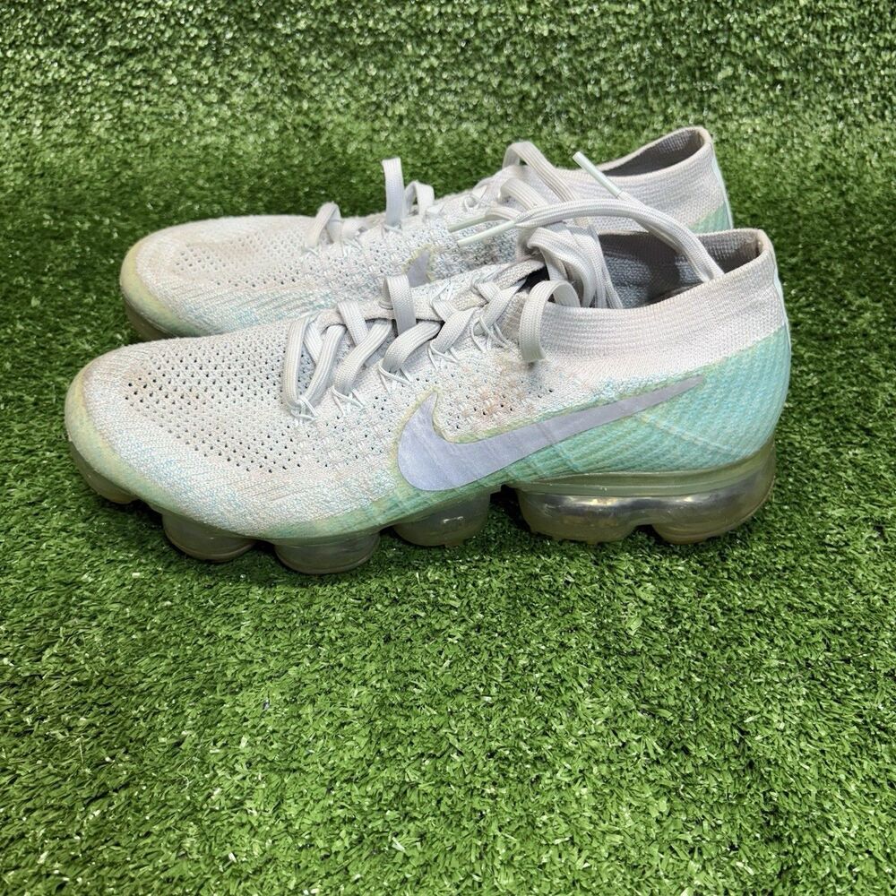 Nike Air Vapormax Flyknit Womens Size 8.5 Ice Blue/White Shoes 849557-014￼